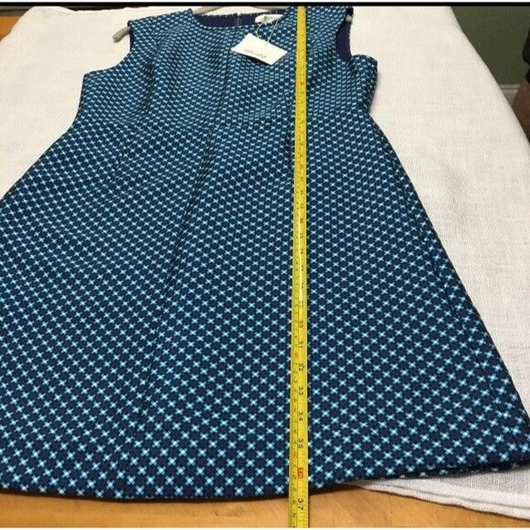 Diane Von Furstenberg Dress Women 12 Blue Madyson Geo Print Stretchy Scuba - Picture 11 of 11
